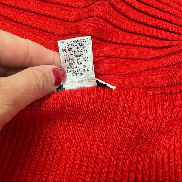 once again Red Open Front Women's Sweater cardigan sz L classic colorful - Picture 6 of 7